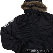 HYSTERIC GLAMOUR プリマロフト エアフォースワッペン付 フーデッドブルゾン BLACK画像