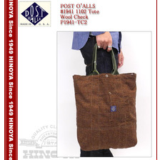 POST OVERALLS #1941 1102 Tote Wool Check画像