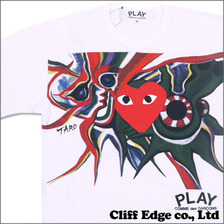 PLAY COMME des GARCONS Holiday explosion by Taro Okamoto 岡本太郎 油絵アート Tシャツ#1 WHITE画像