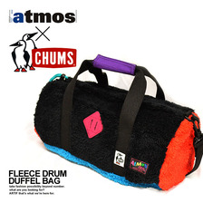 CHUMS &times;atmos FLEECE DRUM DUFFEL BAG(BLACK/RED) ABC-LJ-DD08画像