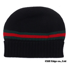 GUCCI LINE KNIT CAP BLACK画像