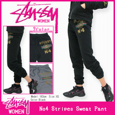 STUSSY WOMEN No4 Stripes Sweat Pant 026093画像