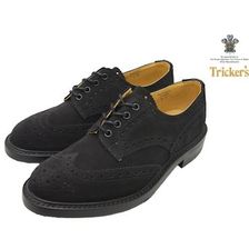 Tricker's M5633 COUNTRY SHOES "BOURTON" BLACK REPELLO SUEDE画像