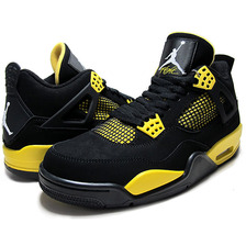 NIKE AIR JORDAN 4 RETRO "THUNDER" blk/wht-t.yellow 308497-008画像