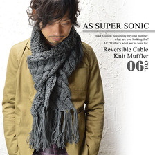 AS SUPER SONIC ケーブル編みニットロングマフラー(6カラー) KST-8017画像