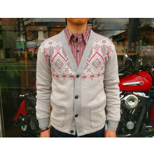 THE FLAT HEAD ジャカードカーディガン JGS-03W画像