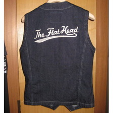 THE FLAT HEAD DV-02WSP デニムベスト刺繍入りモデル画像