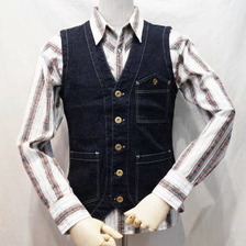 THE FLAT HEAD DV-02W デニムベスト02W画像