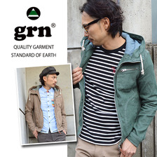 grn スラブカラーデニムジップパーカー(2カラー) GRN213056画像