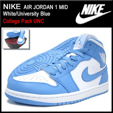 NIKE AIR JORDAN 1 MID White/University Blue College Pack 554724-106画像