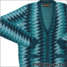 WACKOMARIA DIAMOND STRIPE MOHAIR KNIT CARDIGAN GREEN画像