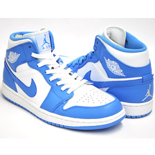 NIKE AIR JORDAN 1 MID  WHITE / UNIVERSITY BLUE - WHITE COLLEGE PACK 554724-106画像
