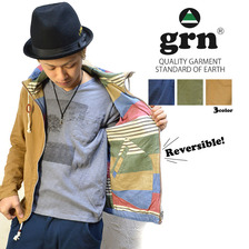 grn プリペラ&times;ボーダーリバーシブルパーカー (3カラー) GRN213021A画像