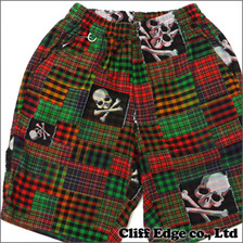 mastermind JAPAN パッチワーク風 ジャガード ショーツ GREEN画像