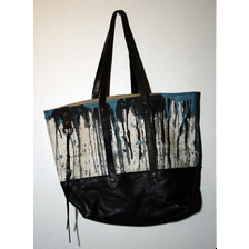 J.AUGUR DESIGN Black Rain TOTE BAG Blue Paint画像