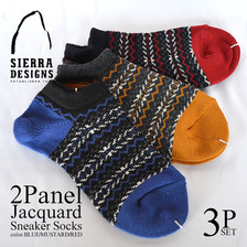 SIERRA DESIGNS 2面ジャガードスニーカー3Pセットソックス 186-3010画像