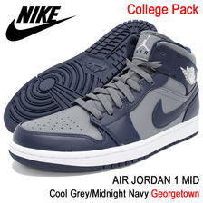 NIKE AIR JORDAN 1 MID Cool Grey/Midnight Navy 554724-006画像