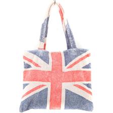 FRESCO TOWELS Medium Tote Bag Union Jack Vintage Flag KHAKI 33-801画像