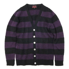 HEX ANTISTYLE MOHAIR CARDIGAN BLACK&times;PURPLE HAR-190画像