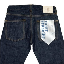 JAPAN BLUE JB0706 14ozセルビッチ タイトストレートモデル画像