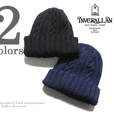 INVERALLAN 22F RIB & CABLE HAT DENIM COTTON DOUBLE WEIGHT画像