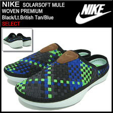 NIKE SOLARSOFT MULE WOVEN PREMIUM Black/Lt.British Tan/Blue SELECT 555347-024画像