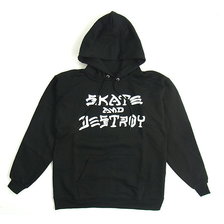 THRASHER フードスウェット プルオーバー SKATE AND DESTROY画像