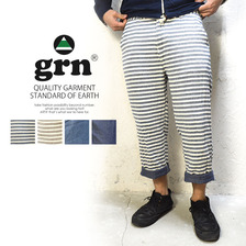grn レーヨン混ダンガリー リバーシブルクロップドパンツ GRN313023N画像