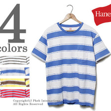 Hanes ボーダーポケットTシャツ H3-B301画像