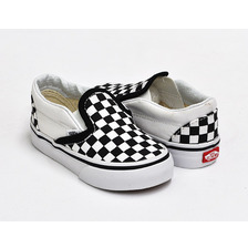 VANS TODDLERS CLASSIC SLIP-ON CHCKERBRD BLACK / TRUE WHITE VN-0LYHCK2画像