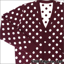 WACKOMARIA DOTS COTTON SILK ニットカーディガン WINE WHT DOTS画像