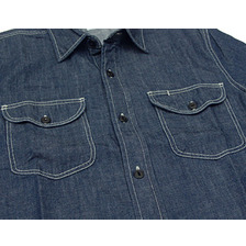 LEE デニム 半袖ワークシャツ ワンウォッシュ LT0503-100画像