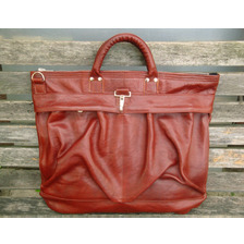 RAINBOW COUNTRY/California Mfg Co. HORSEHIDE HELMET BAG RED BROWN画像