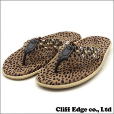 BARNEYS NEWYORK x ISLAND SLIPPER レオパード スタッズサンダル CHEETAH画像