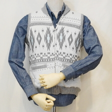 THE FLAT HEAD JGV-03W ジャガードベスト03画像