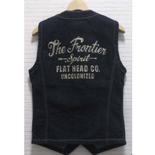 THE FLAT HEAD DV-02WRSP2 デニムベスト 刺繍入りモデル2 レギュラーサイズ画像