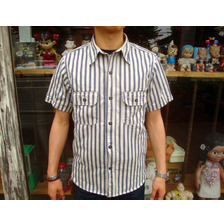 THE REAL McCOY'S JOE McCOY 8 HOUR UNION STRIPE WORK SHIRTS Lot.531W MS13033画像