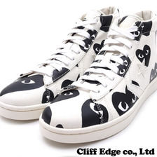 PLAY COMME des GARCONS &times; CONVERSE Heart Print Pro Leather Hi WHITE画像