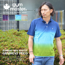 gym master バンブー ミニワッフル グラデーション チビ襟 ポロシャツ G821583画像