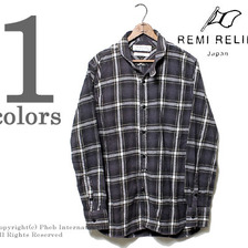 REMI RELIEF 硫化染料 レギュラーネルチェックシャツ RN13133150画像