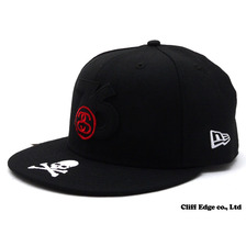 WHIZ LIMITED &times; STUSSY &times; mastermind JAPAN 76 LOGO SKULL NEW ERA CAP BLACK画像