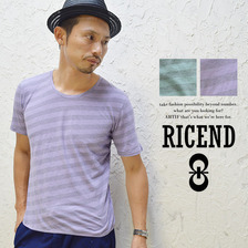 RICEND シャドーボーダー 半袖 Uネック Tシャツ 633-7060画像