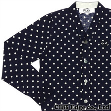 PLAY COMME des GARCONS POLKA DOT KNIT CARDIGAN NAVY画像