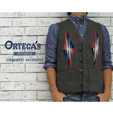 Ortega's Square Front チマヨ ウール ラグ ベスト/LIGHT GRAY画像