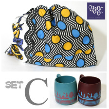 DINEX x MONRO MUG SET C TEAL & WINE (Dot n roses)画像