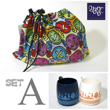 DINEX x MONRO MUG SET A NAVY & OFF WHITE (Button Fry Multi)画像