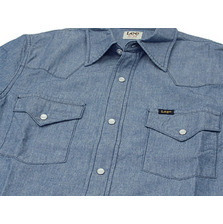 LEE シャンブレー 半袖ウエスタンシャツ ワンウォッシュ LT0502画像