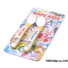 A BATHING APE BAPE KIDS MILO TRAINING SPOON&FORK SET WHITE 2060-367-820画像