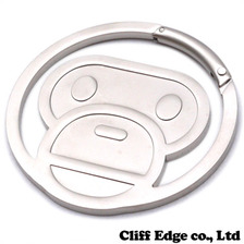 A BATHING APE MILO KARABINER SILVER 2080-182-066画像