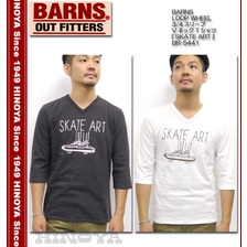 BARNS LOOP WHEEL 3/4スリーブVネックTシャツ 「SKATE ART」 BR-5441画像